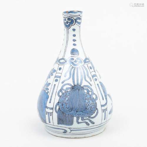 Dutch Delft Blue and White Small Pear Shaped Vase