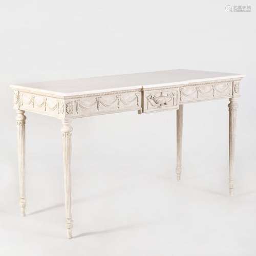 Pair of George III Style White Painted Consoles, 20th