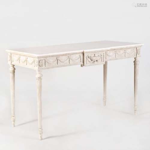 Pair of George III Style White Painted Consoles, 20th