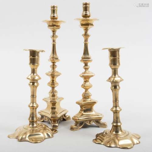 Pair of Italian Baroque Bronze Candlesticks