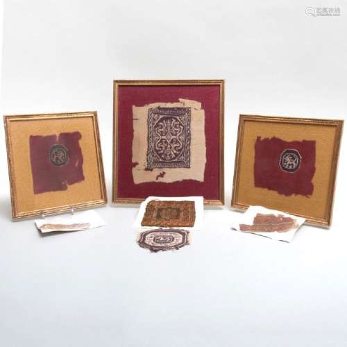Group of Three Coptic Textiles together with a Group of