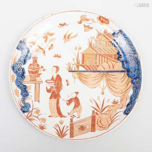 Dutch Delft Doré Pancake Plate