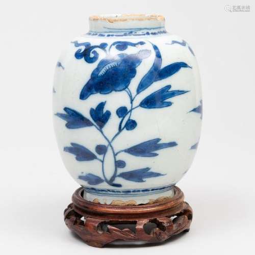 Dutch Delft Blue and White Small Ovoid Vase