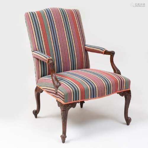 Fine George III Carved Mahogany Armchair