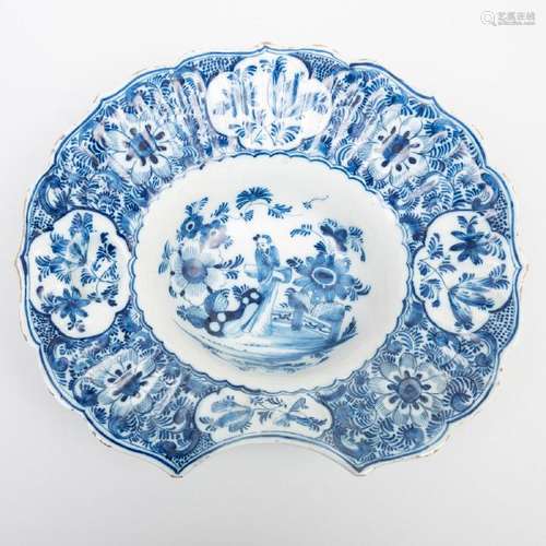 Dutch Delft Blue and White Barber's Bowl