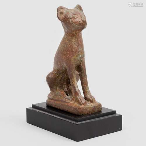 Egyptian Style Metal Model of a Seated Cat