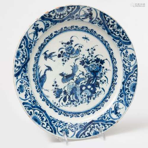 Dutch Delft Blue and White Plate