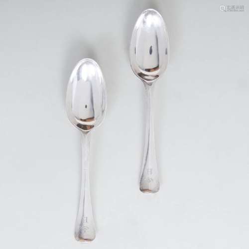 Pair of George I Rat Tail Spoons