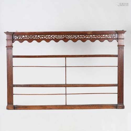 George III Oak Hanging Plate Rack