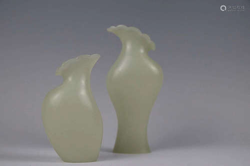 HETIAN JADE COUPLE VASES