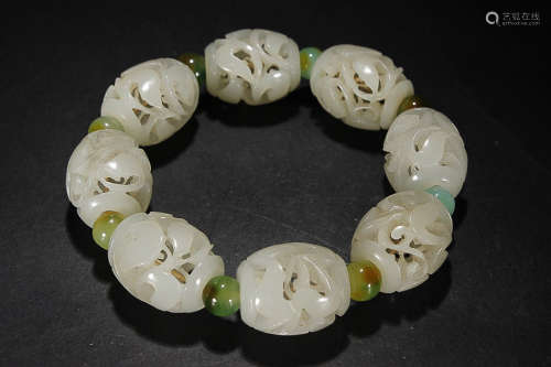 HETIAN JADE HOLLOW-OUT BEADS