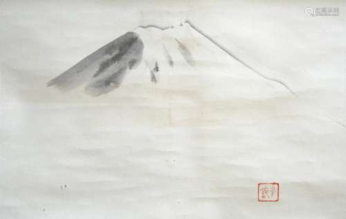 By Ikegami Shuho, Taisho era A painting of Mount Fuji