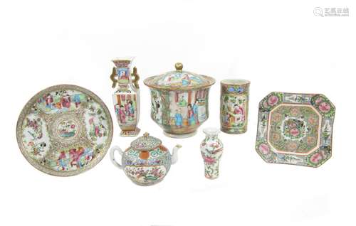 Quantity of Canton famille rose porcelain