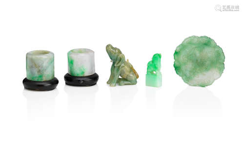 A collection of small jade carvings