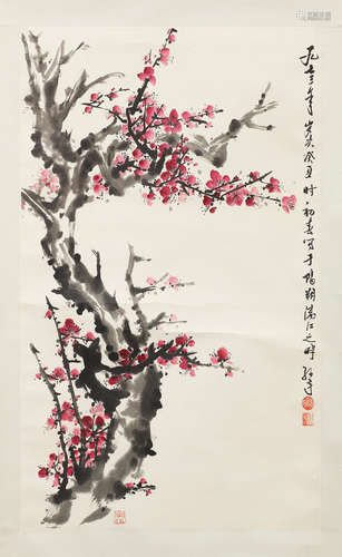 Chinese School, dated within inscription 1973 Flowering Prunus Branches