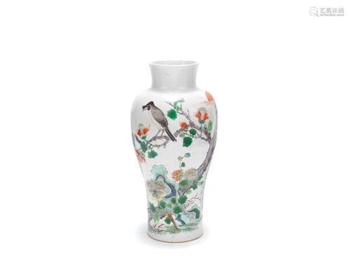 Qing Dynasty A large famille verte baluster vase