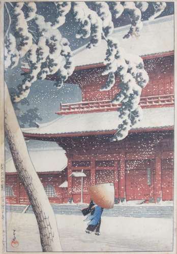 Snow at Zojoji Temple, Shiba, 1925  Kawase Hasui (1883–1957)