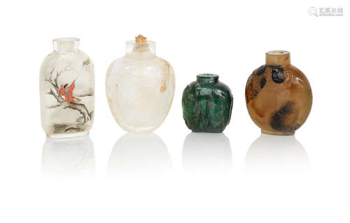 Four various snuff bottles