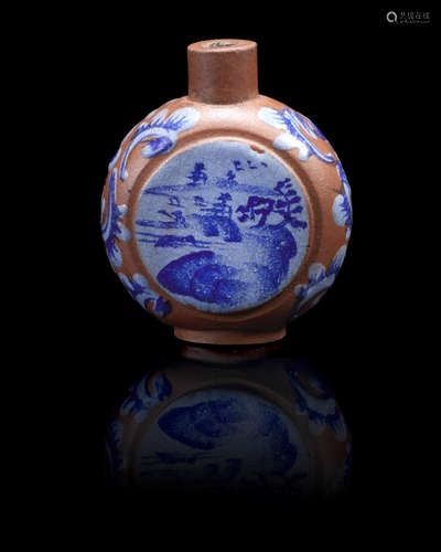 19th century An enamelled Yixing snuff bottle