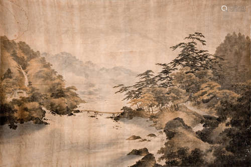 Meiji Era, 19th century A large cut velvet wall hanging