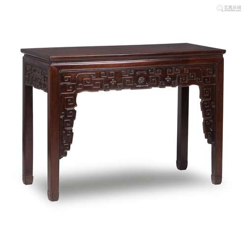 Qing Dynasty A blackwood wall table with side drawers