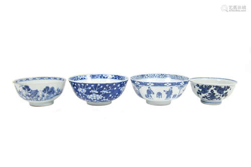 18th and 19th centuries Various porcelain bowls