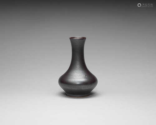 19th century A silver-glazed bottle vase