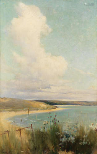 Sir William Samuel Henry Llewellyn, PRA, RBA, RI(British, 1858-1941) A summer's day on the coast