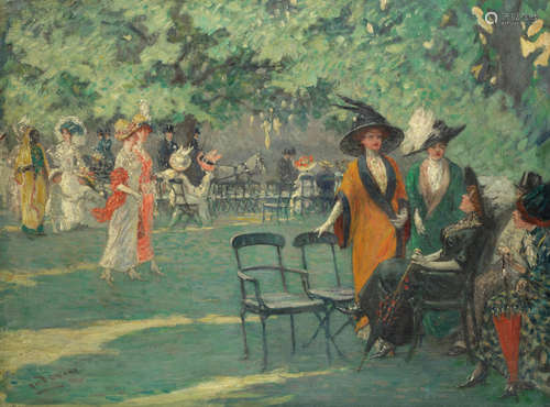 Albert Ludovici, Jnr.(British, 1852-1932) The park in summer