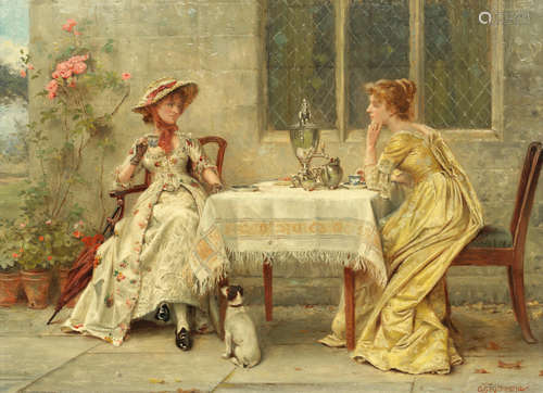 George Goodwin Kilburne, RI, RBA(British, 1839-1924) The tea party