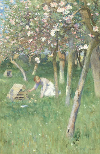 Sir George Clausen, RA, RWS(British, 1852-1944) An orchard in May