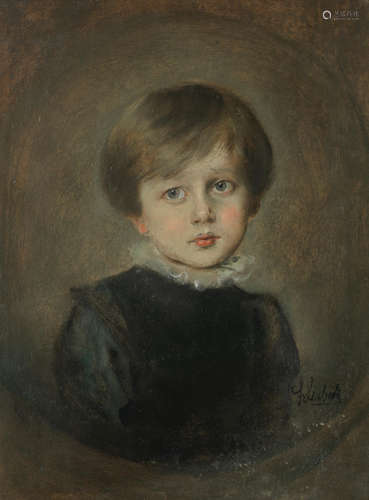 Franz Seraph von Lenbach(German, 1836-1904) Portrait of a young boy