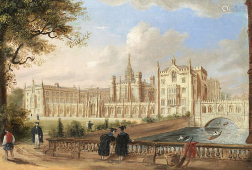 Richard Bankes Harraden(British, 1778-1862) St John's College, Cambridge, c.1820