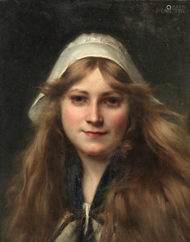 Jules Cyrille Cavé(French, 1859-1940) Head of a girl