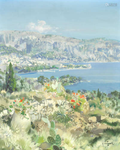 Gabriel Deschamps(French, born 1919) Beaulieu, Cotes d'Azur