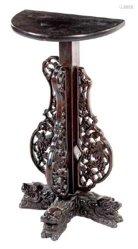 A Chinese Hongmu Side Stand LATE QING DYNASTY the