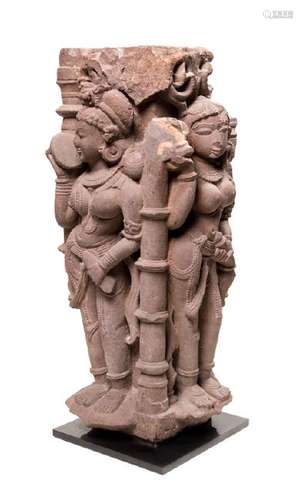 An Indian Sandstone Sculpture exquisitely carved in the