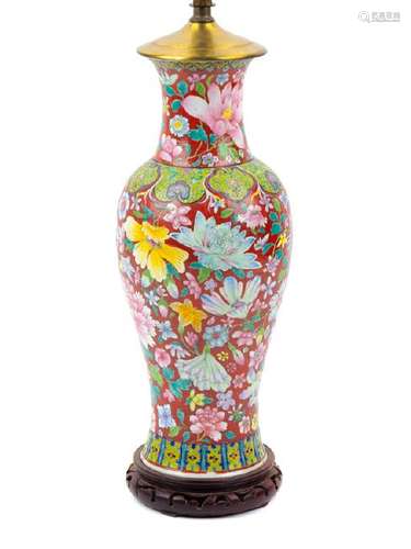 A Chinese Famille Rose Porcelain Yen-Yen Vase 19TH