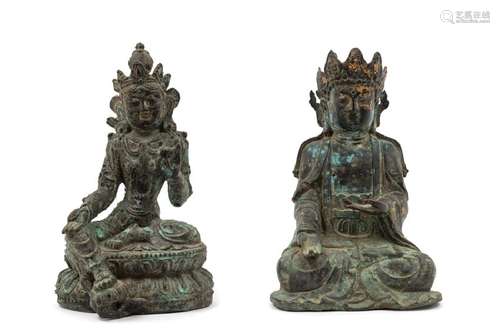 Two Chinese Bronze Figures of Bodhisattva 20TH CENTURY