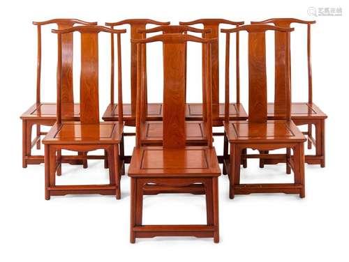 A Set of Eight Chinese Yokeback Chairs 20TH CENTURY 117