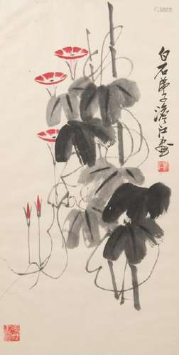 A Group of Five Chinese Paintings depicting birds,