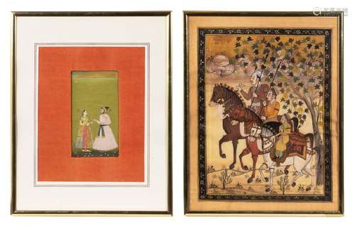 Four Indian PaintingsÂ  comprising two minuatures