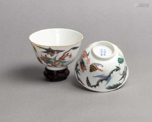 A Pair of Chinese Polychrome Enameled Sgrafitto Ground