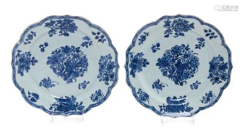 A Pair of Chinese Export Blue and White Porcelain