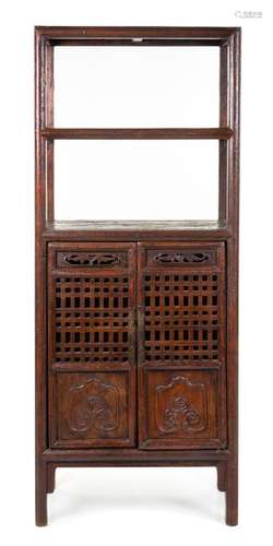 A Chinese Softwood Displaying Cabinet 19TH CENTURY of