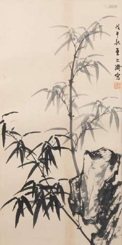 A Group of Four Chinese Bamboo Paintings and