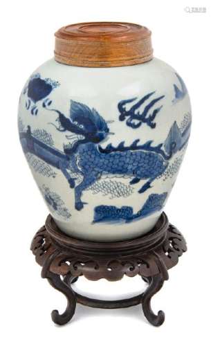 A Chinese Blue and White Porcelain Ginger Jar 20TH