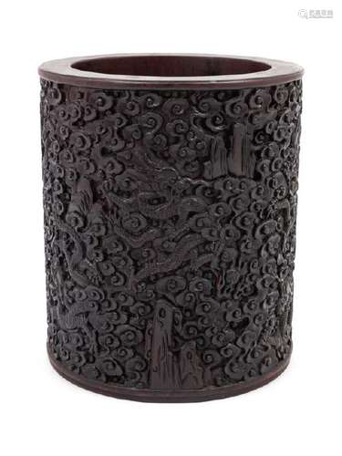 A Chinese Hardstone Scroll Pot 20TH CENTURY of