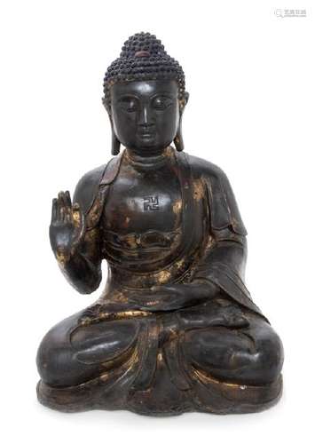 A Chinese Gilt Bronze Figure of Buddha 20TH CENTURY