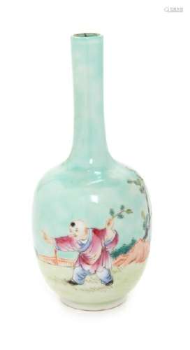 A Chinese Famille Rose Porcelain Bottle Vase REPUBLIC